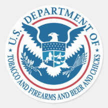 US Department of Tobacco and Firearms and Beer Stickers