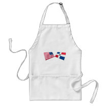 US & Dominican Republic Flags aprons