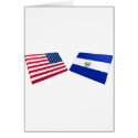 US & El Salvador Flags cards