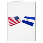 US &amp; El Salvador Flags Greeting Card