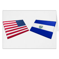 US & El Salvador Flags Card