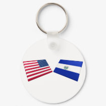US & El Salvador Flags keychains by Vexillophile US & El Salvador Flags keychains