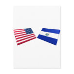 US &amp; El Salvador Flags Postcard