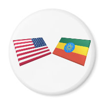 US & Ethiopia Flags magnets