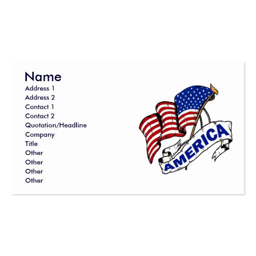 US FLAG BUSINESS CARDS (front side)