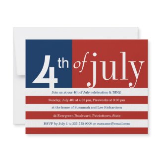 US Flag Fourth of July Party invitation invitation