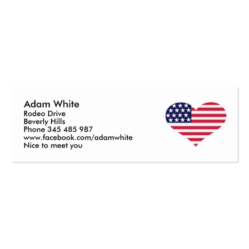 US flag heart Business Cards