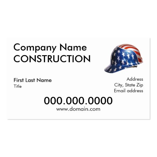 US Flag Helmet  Business Card (front side)