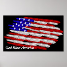 US Flag in Feathers Print