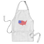 US FLAG MAP design Aprons