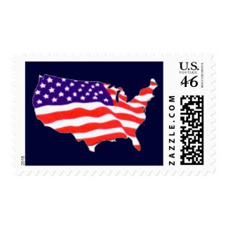 US Flag Map Stamps stamp