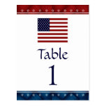 US Flag Patriotic Party Table Number Cards Postcards