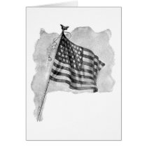 US Flag Patriotic Vintage Art Card