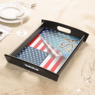 US Flag Serving Tray