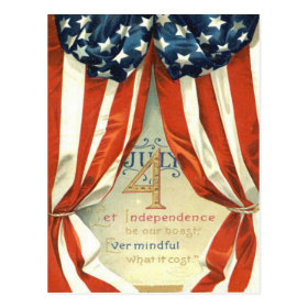 US Flag Stars & Stripes 4th of July Postcard