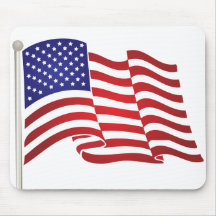 US Flag Waving Mousepads
