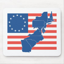 US Flag with 13 states mousepads