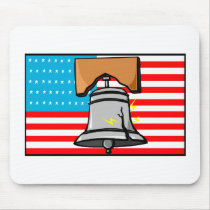 US Flag with Liberty Bell mousepads