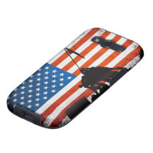 US Flag with Veterans Silhouettes Galaxy S3 Case