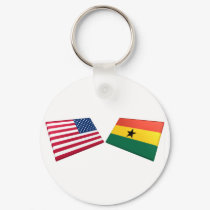 US & Ghana Flags keychains