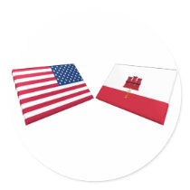 US & Gibraltar Flags stickers