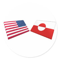 US & Greenland Flags stickers