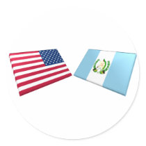 US & Guatemala Flags stickers