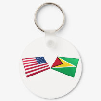 US & Guyana Flags keychains