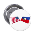 US & Haiti Flags Pins