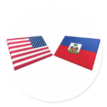 US & Haiti Flags stickers