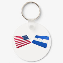 US & Honduras Flags keychains