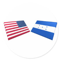 US & Honduras Flags stickers