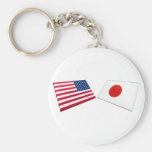 US & Japan Flags Keychain