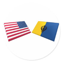US & Khalistan Flags stickers