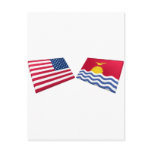 US &amp; Kiribati Flags Post Card