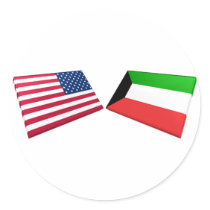US & Kuwait Flags stickers