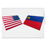 US & Liechtenstein Flags Cards
