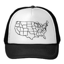 US Map Mesh Hat