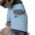 US Map Pet Tshirt US Map Pet Tshirt