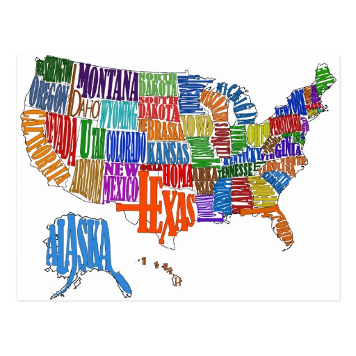 US MAP POSTCARD | Zazzle