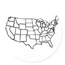 US Map Sticker