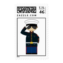 US Marine Corp NCO Saluting Stamp