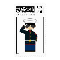 US Marine Corp NCO Saluting Stamp