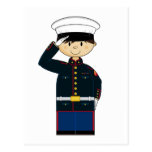 US Marine Saluting Postcard