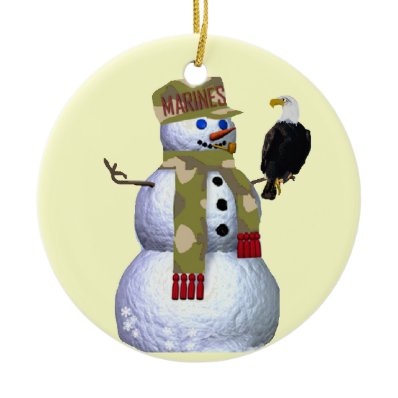 US Marines Snowman Ornament