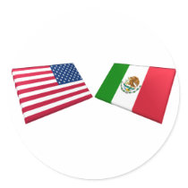 US & Mexico Flags stickers by Vexillophile US & Mexico Flags stickers