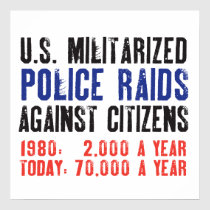US Militarized Police Raids Against Citizens STATS posters