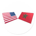 US & Morocco Flags stickers