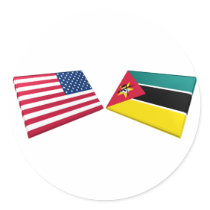 US & Mozambique Flags stickers