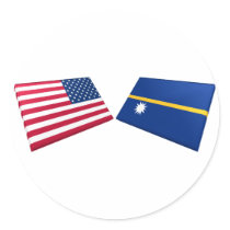 US & Nauru Flags stickers